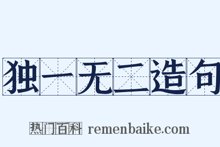独一无二造句是什么意思的图片